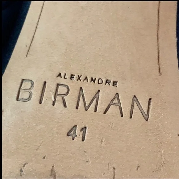 ALEXANDRE BIRMAN Alessa 60 Suede Ankle Wrap Block Sandals Navy Petrol with Gold - Picture 2 of 16